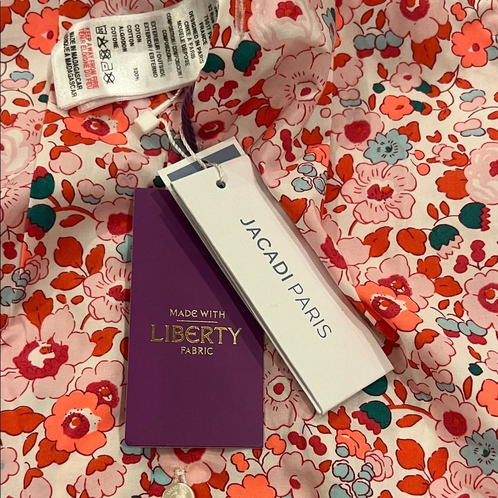 NWT Jacadi Paris Baby Girl floral blouse 100% cotton 24 months Spring Summer - Picture 4 of 4